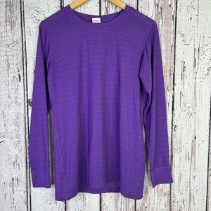 ZYIA Purple‎ Chill Long Sleeve T-Shirt Perforated Ventilated SZ Large Activewear